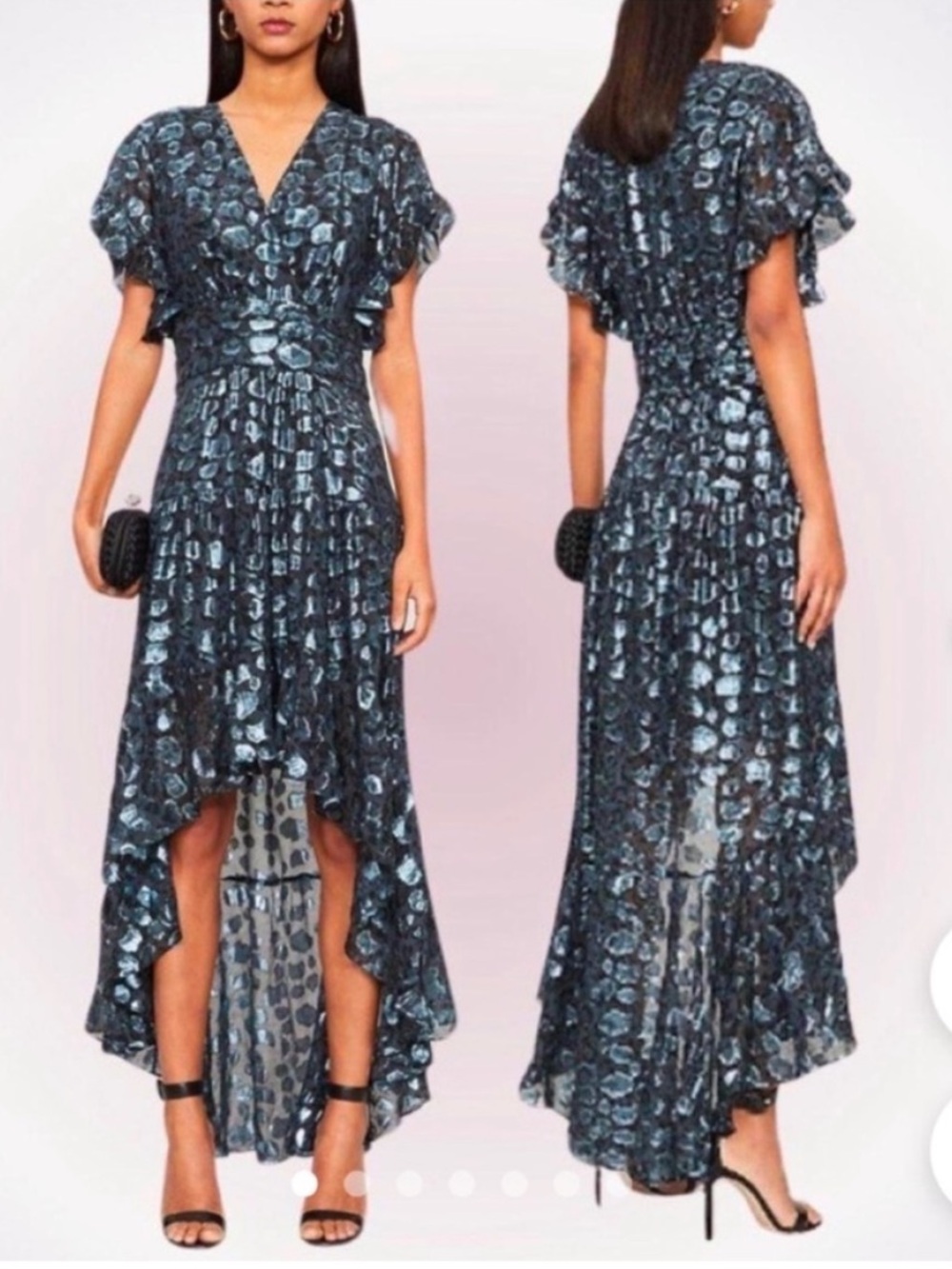 NWT BA&SH Grace Metallic Jacquard Dress Size Small - Picture 9 of 16
